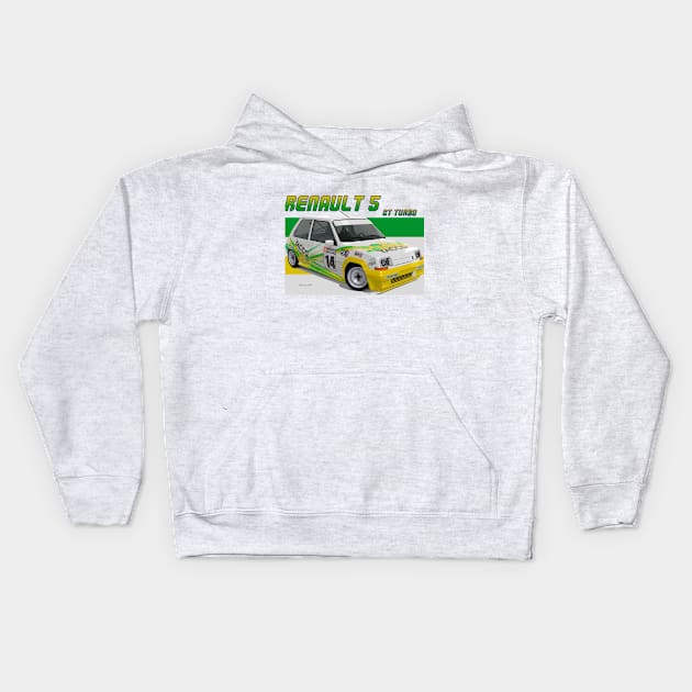 Renault 5 GT Turbo Kids Hoodie by PjesusArt